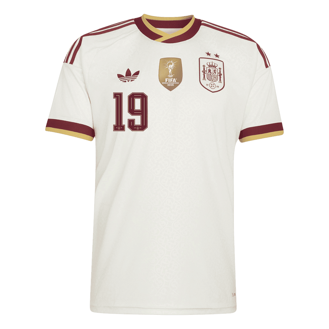 LAMINE YAMAL #19 Spain Champion Edition Away Soccer Jersey World Cup 2026 White