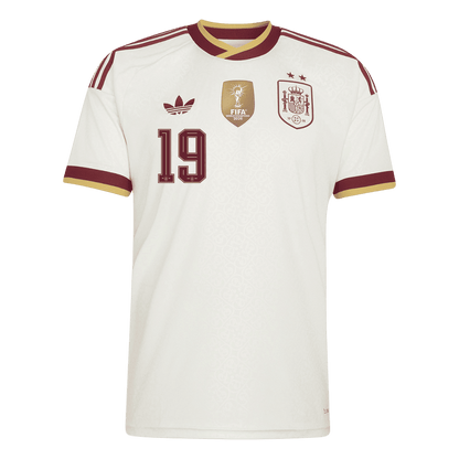 LAMINE YAMAL #19 Spain Champion Edition Away Soccer Jersey World Cup 2026 White