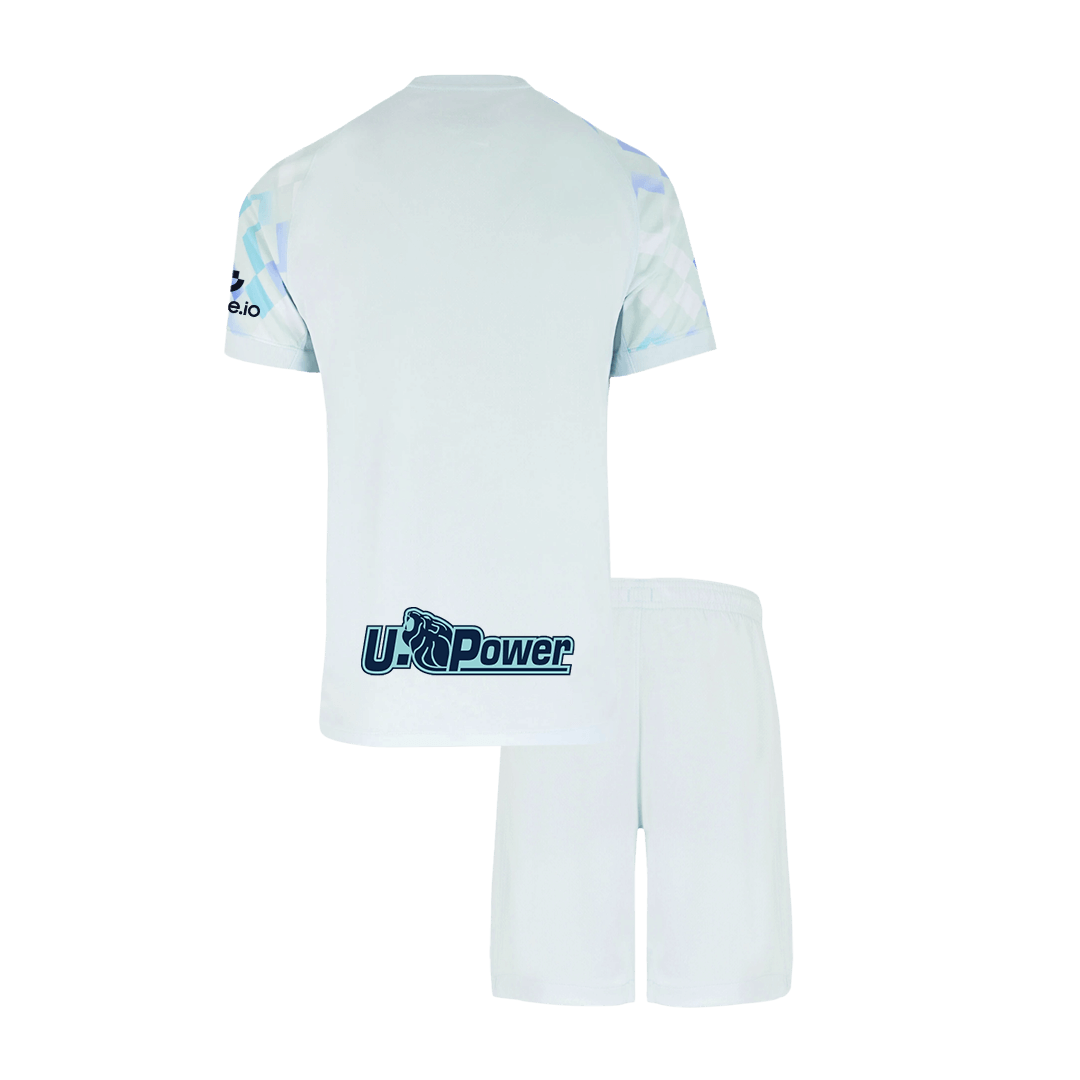 Kid's Inter Milan Away Soccer Jersey Kit(Jersey+Shorts) 2025/26 White