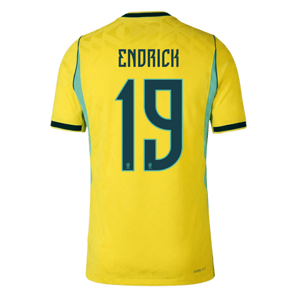 Authentic ENDRICK #19 Brazil Home Soccer Jersey 2026