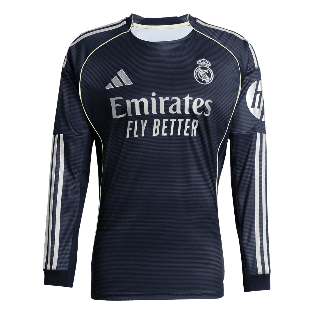 Real Madrid Away Long Sleeve Soccer Jersey 2025/26 Navy