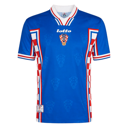 Retro Croatia Away Soccer Jersey World Cup1998 Blue