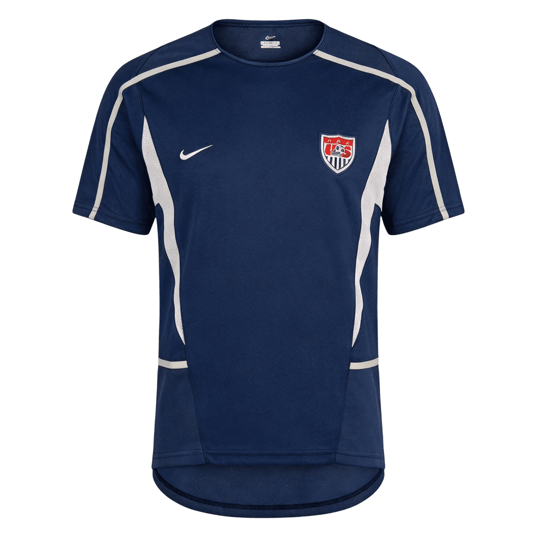 Men Retro Fan Version USA Away Soccer Jersey World Cup 2002 Navy