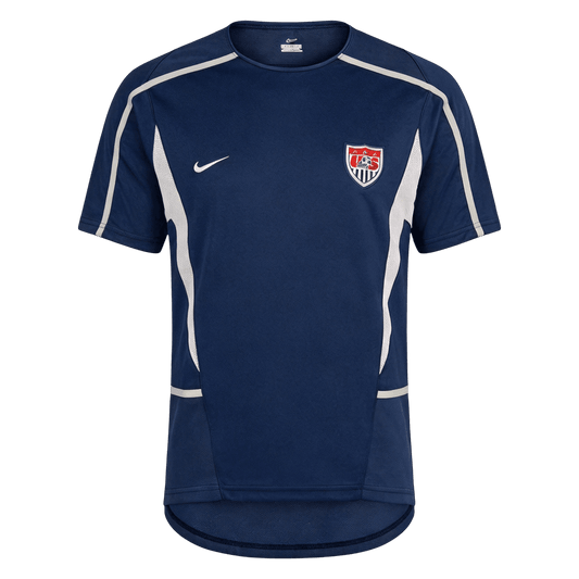 Men Retro Fan Version USA Away Soccer Jersey World Cup 2002 Navy