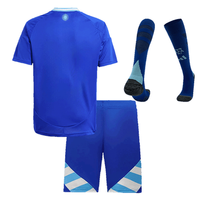 Kid's Argentina Away Soccer Jersey Kit(Jersey+Shorts+Socks) 2024