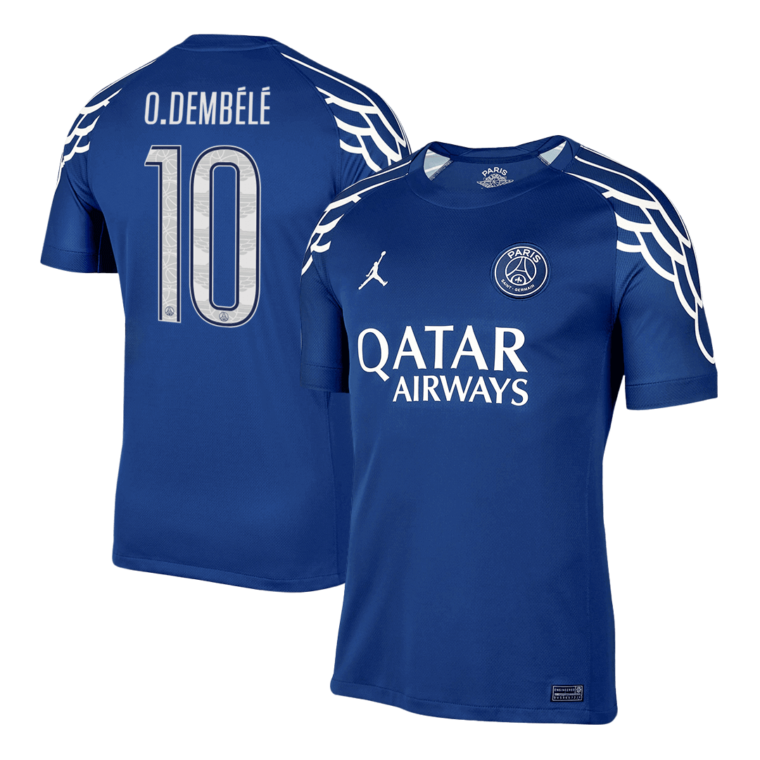 O.DEMBÉLÉ  #10 PSG Fourth Away Soccer Jersey 2024/25 Navy - UCL