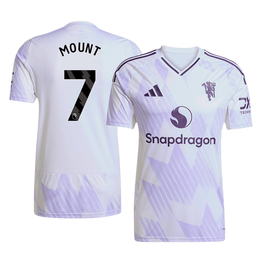 MOUNT #7 Manchester United Away Soccer Jersey 2025/26 White