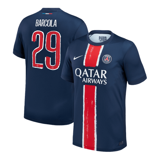 BARCOLA #29 PSG Home Soccer Jersey 2024/25 Navy - UCL