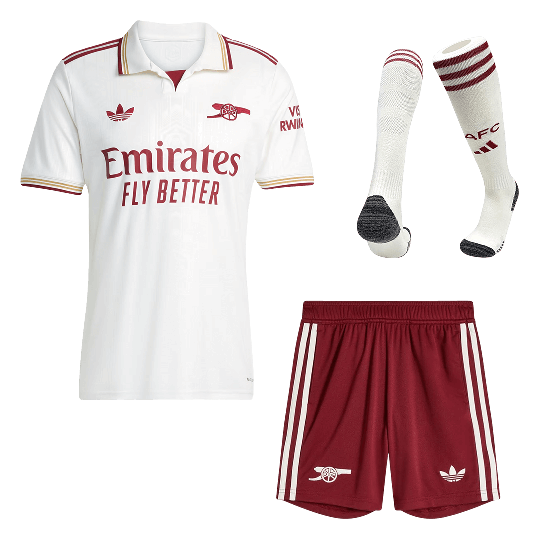 Arsenal Third Soccer Jersey Kit(Jersey+Shorts+Socks) 25/26 White