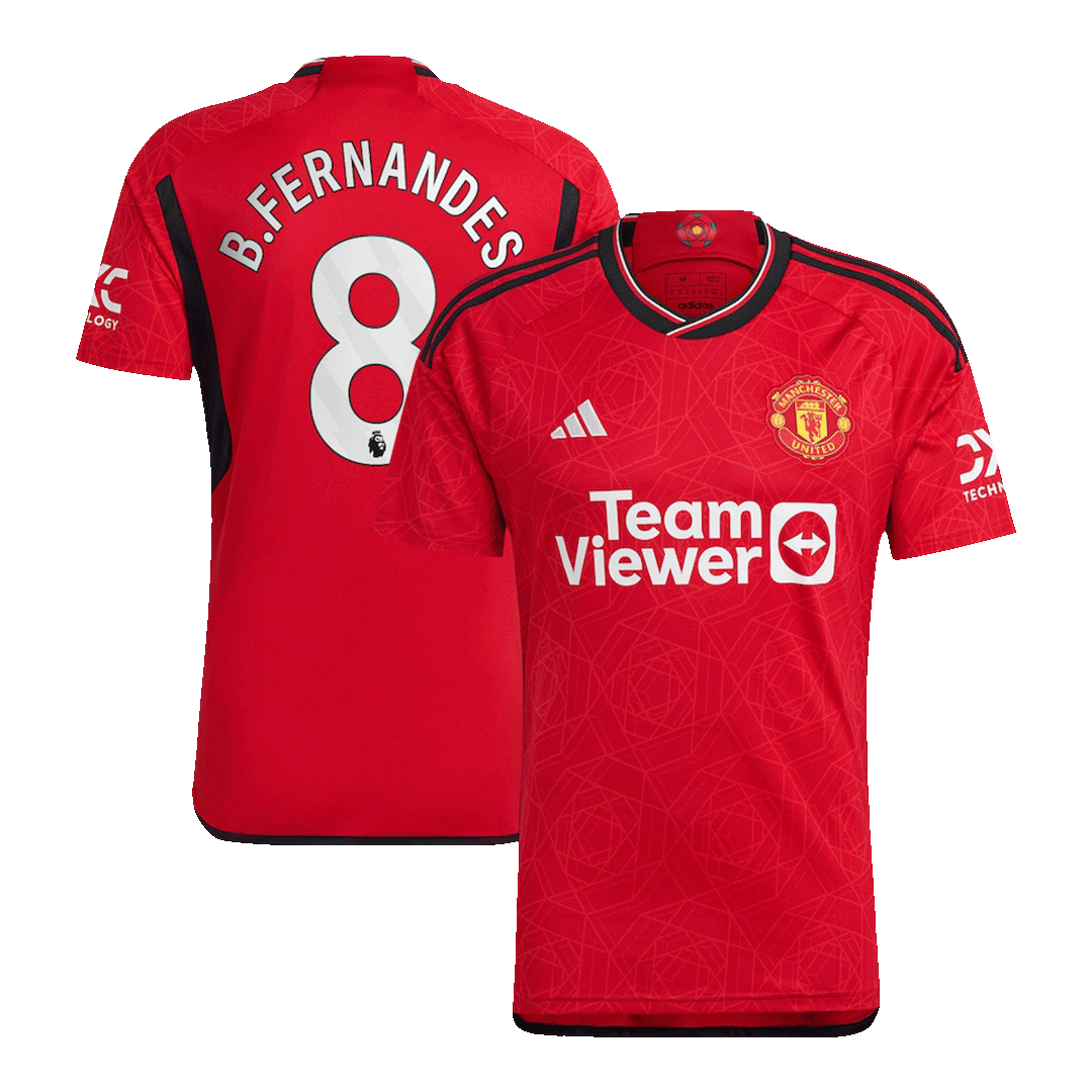 B.FERNANDES #8 Manchester United Home Soccer Jersey 2023/24 Red