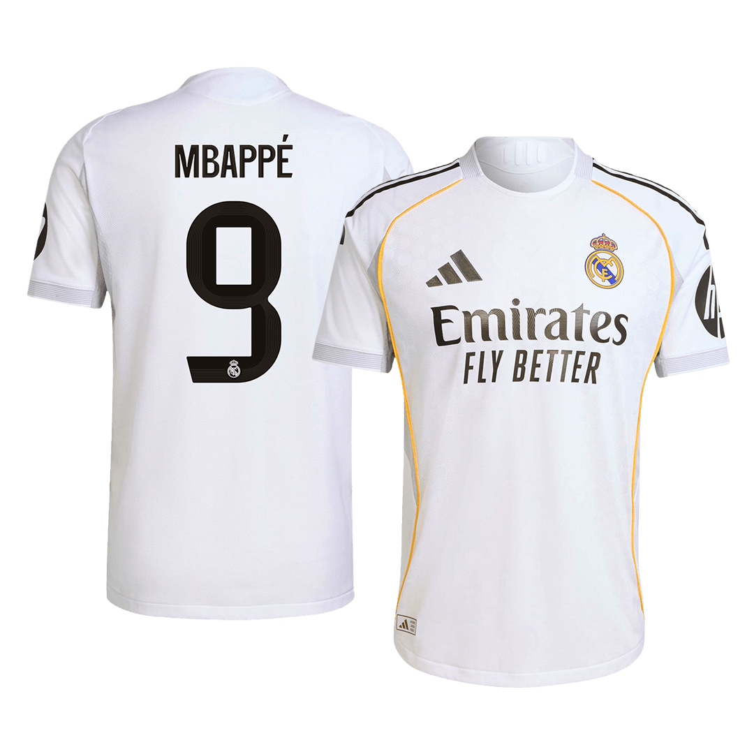 MBAPPÉ #9 Authentic Real Madrid Home Soccer Jersey 2025/26 White