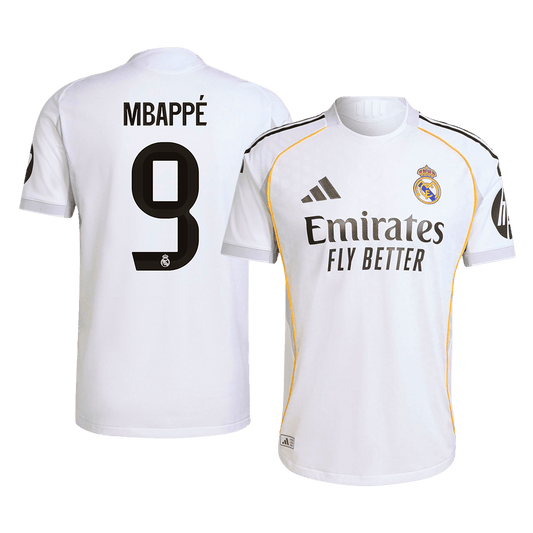 MBAPPÉ #9 Authentic Real Madrid Home Soccer Jersey 2025/26 White
