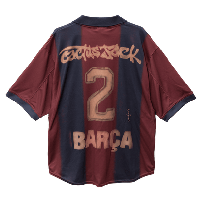 Retro 2000/01 Barcelona X CJ Home Soccer Jersey Red&Blue