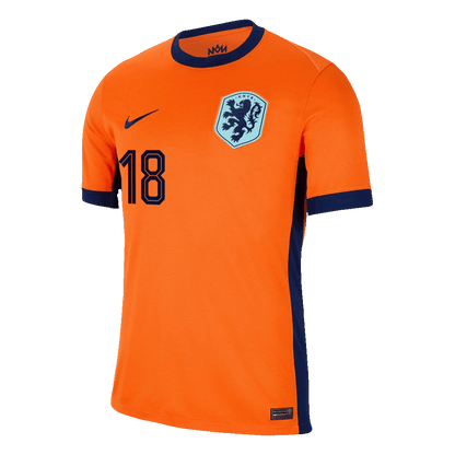 MALEN #18 Netherlands Home Soccer Jersey Euro 2024