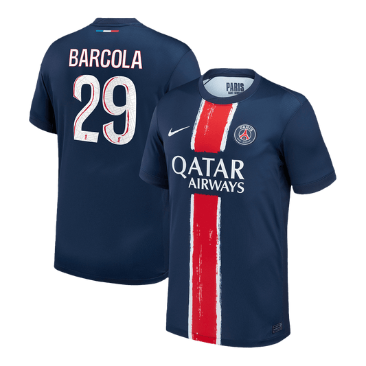 BARCOLA #29 PSG Home Soccer Jersey 2024/25 Navy