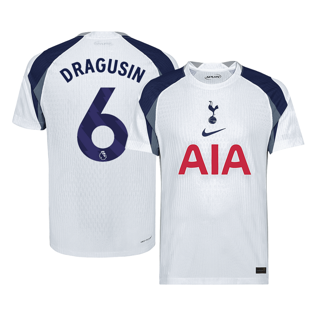 Authentic DRAGUSIN #6 Tottenham Hotspur Home Soccer Jersey 2025/26 White
