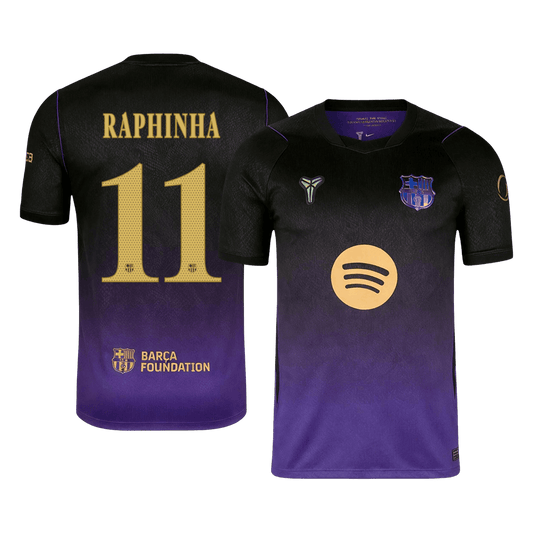RAPHINHA #11 Barcelona x Kobe Bryant Away Soccer Jersey 2026/27 Black/Purple- UCL