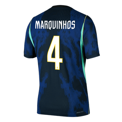 Authentic MARQUINHOS #4 Brazil Away Soccer Jersey 2026