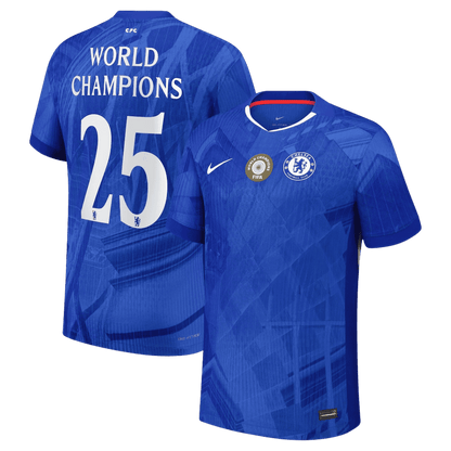 Authentic WORLD CHAMPIONS #25 Chelsea Home Soccer Jersey 2025/26 Blue - with chest badge