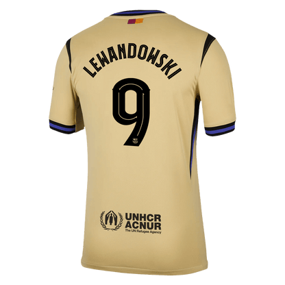 LEWANDOWSKI #9 Barcelona Away Soccer Jersey 2025/26 Yellow - UCL