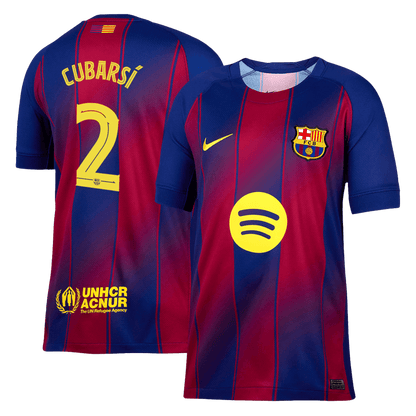CUBARSÍ #2 Barcelona Home Soccer Jersey 2025/26 Red&Blue - UCL