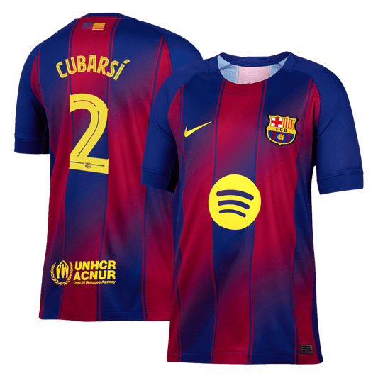 CUBARSÍ #2 Barcelona Home Soccer Jersey 2025/26 Red&Blue - UCL