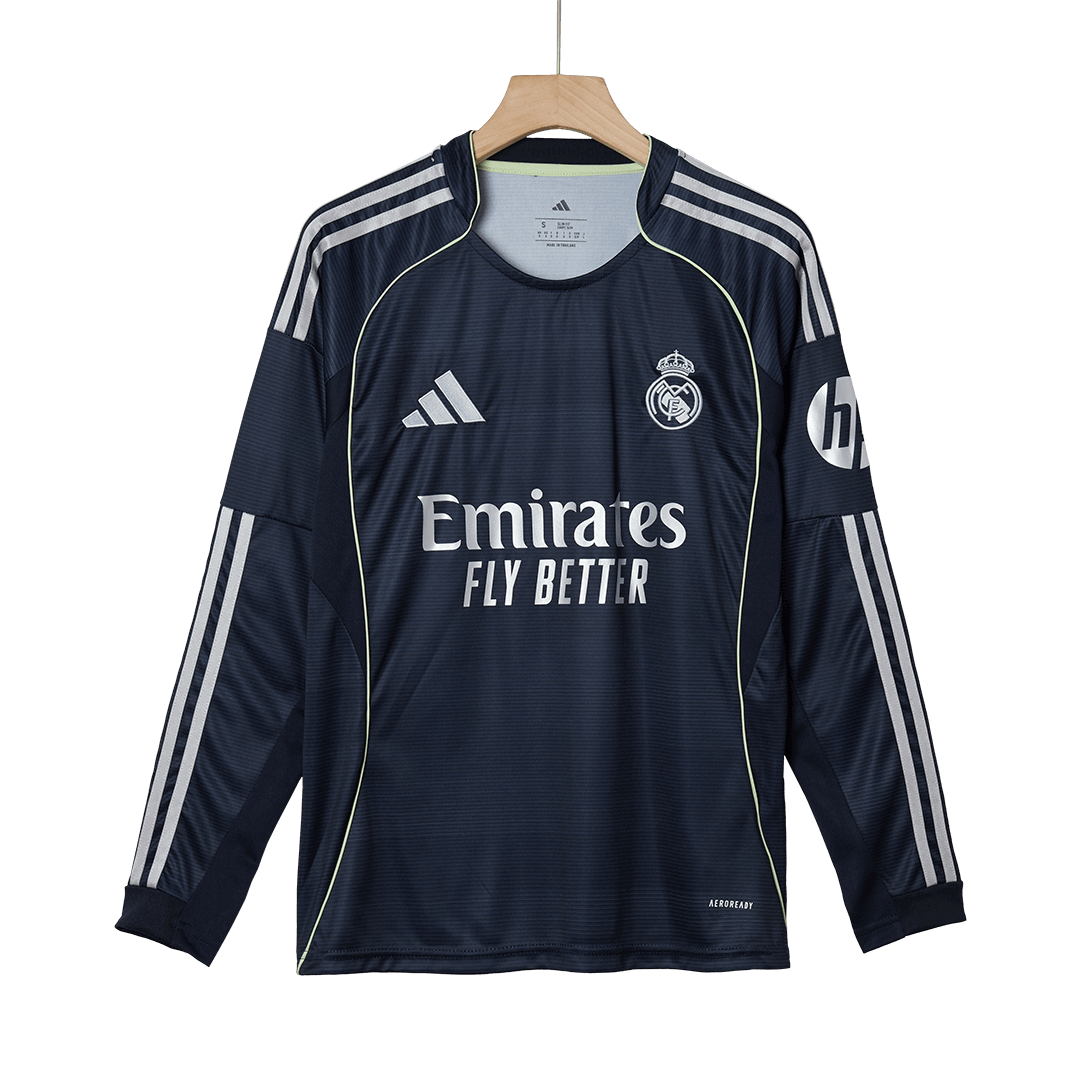 Real Madrid Away Long Sleeve Soccer Jersey 2025/26 Navy