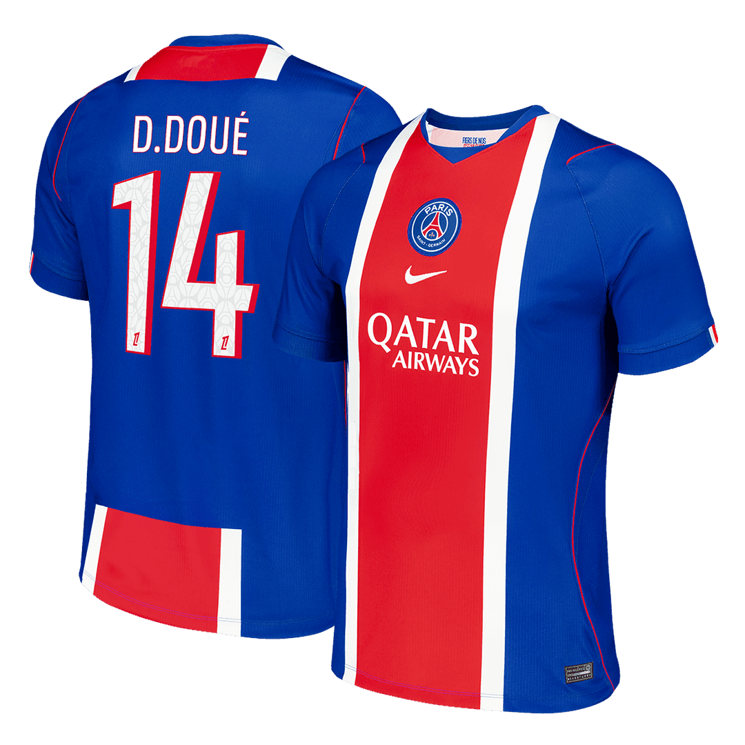 D.DOU� #14 Men Fan Version PSG Home Football Shirt 2026/27 Old Royal
