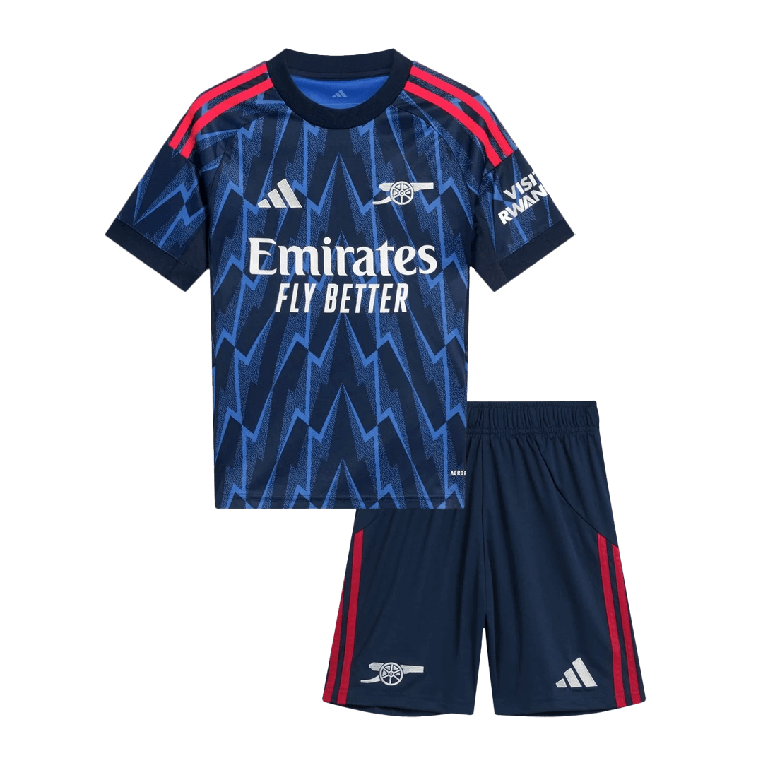 Kid's Arsenal Away Soccer Jersey Kit(Jersey+Shorts) 2025/26 Blue