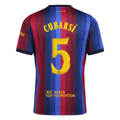 CUBARSÍ #5 Men Fan 26/27 Barcelona Home Soccer Jersey Short Sleeve Blue&Garnet - UCL