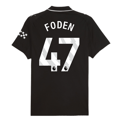 Authentic FODEN #47 Manchester City Away Soccer Jersey 2025/26 Black