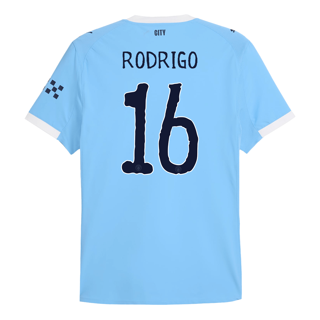 Authentic RODRIGO #16 Manchester City Home Soccer Jersey 2025/26 Blue - Club World Cup