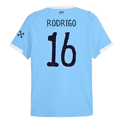 Authentic RODRIGO #16 Manchester City Home Soccer Jersey 2025/26 Blue - Club World Cup
