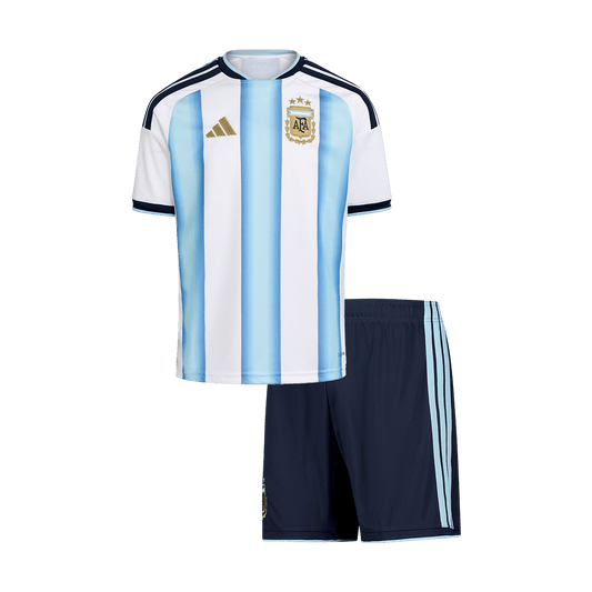 Kid's Argentina Home Soccer Jersey Kit(Jersey+Shorts) World Cup 2026