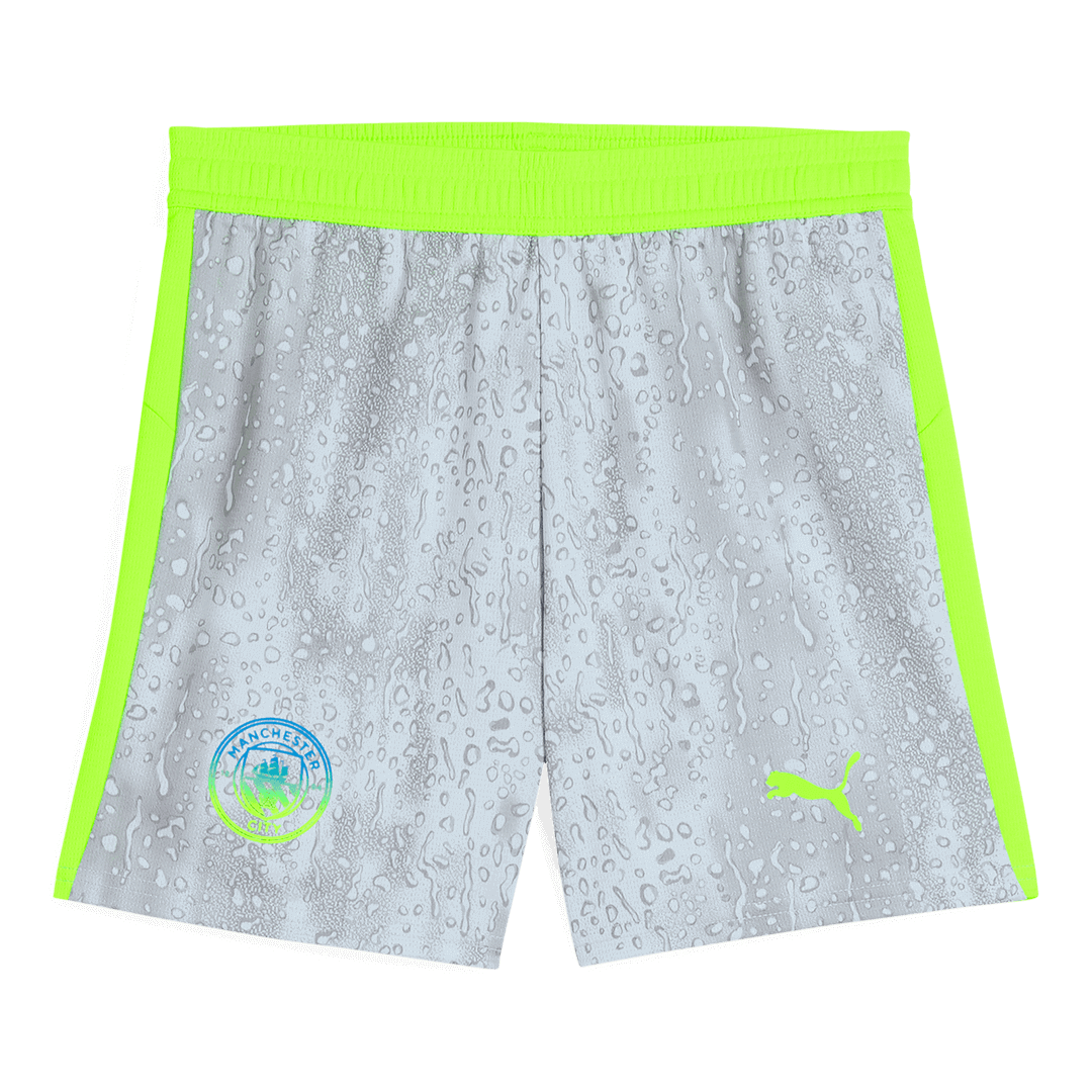 Manchester City Third Away Soccer Jersey Kit(Jersey+Shorts+Socks) 25/26 Gray