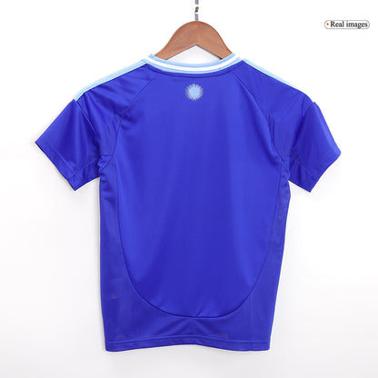 Kid's Argentina Away Soccer Jersey Kit(Jersey+Shorts+Socks) 2024