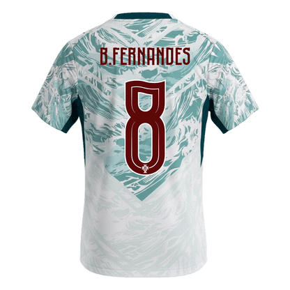 B.FERNANDES #8 Portugal Away Soccer Jersey World Cup 2026 White&Green