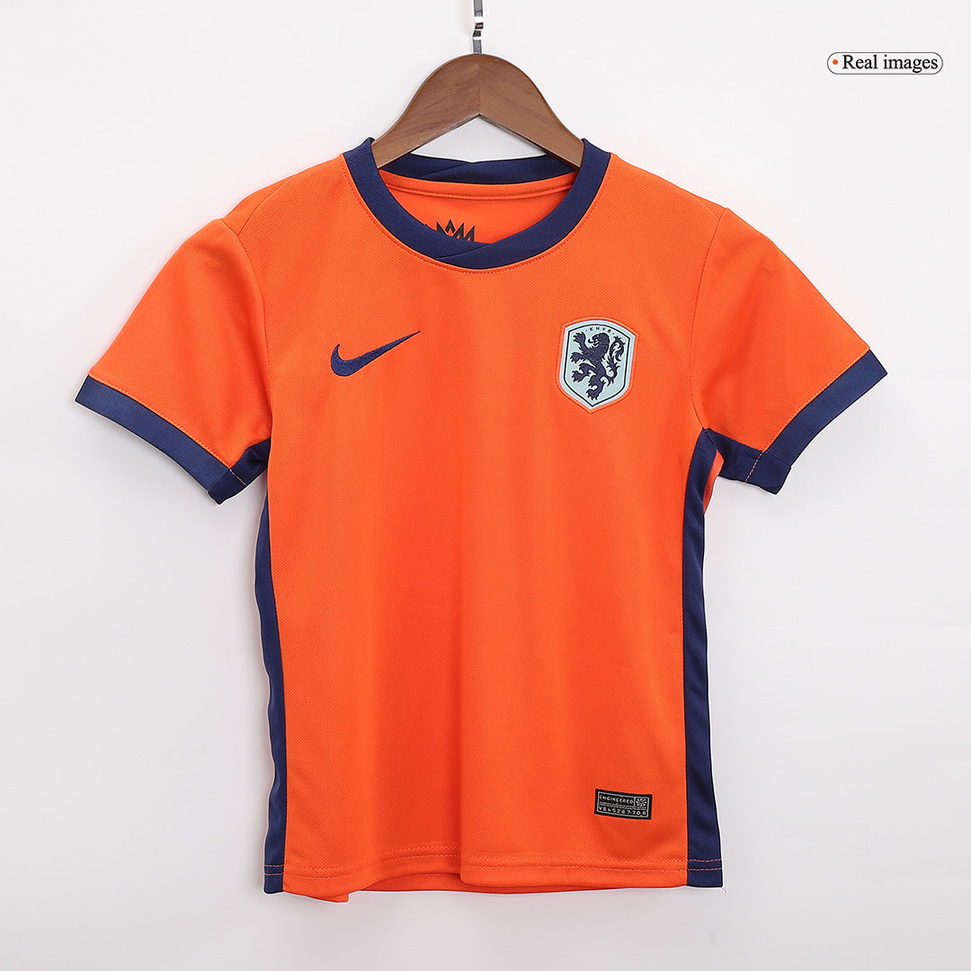 Kid's Netherlands Home Soccer Jersey Kit(Jersey+Shorts) Euro 2024