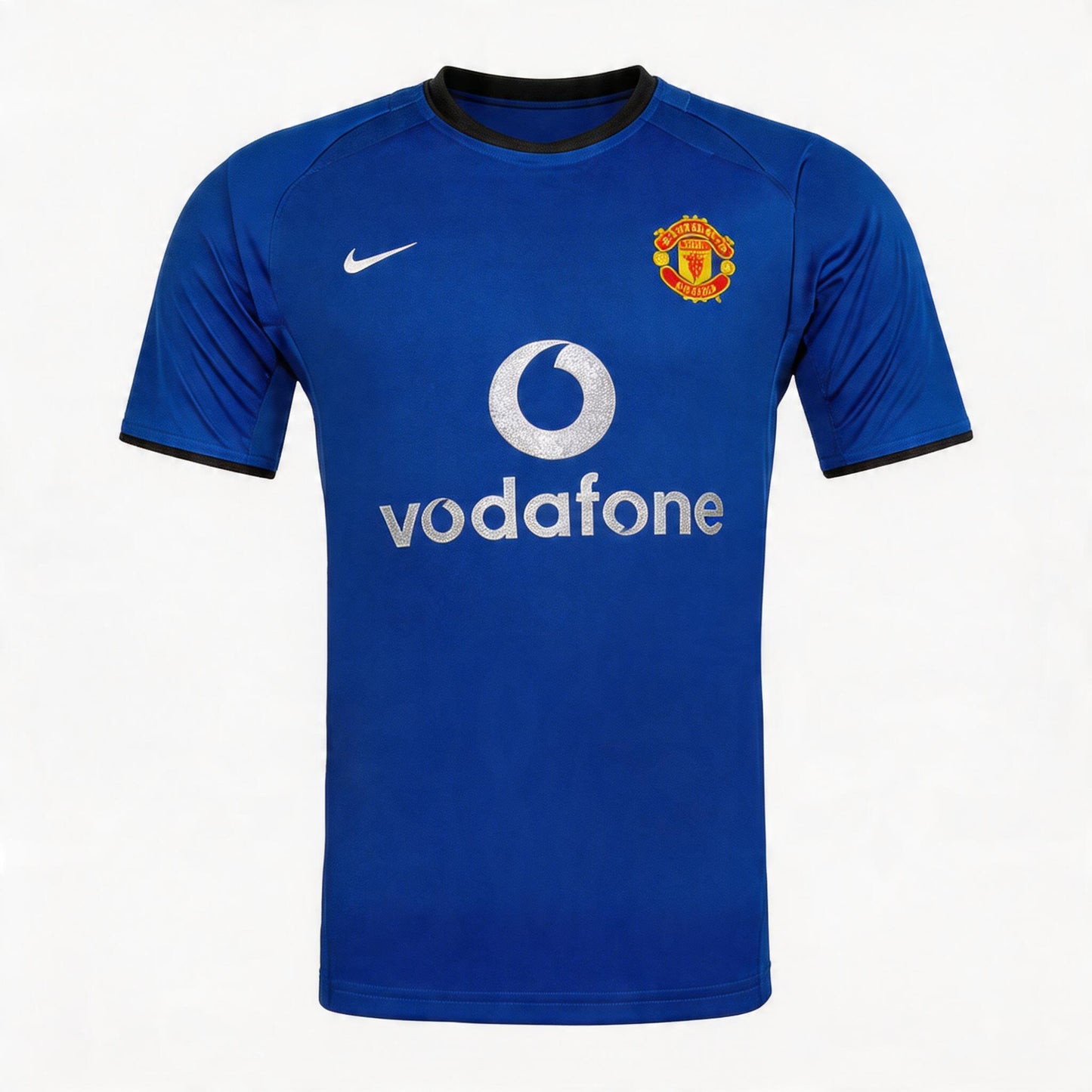 Men Retro Fan Version 02/03 Manchester United Third Soccer Jersey Blue