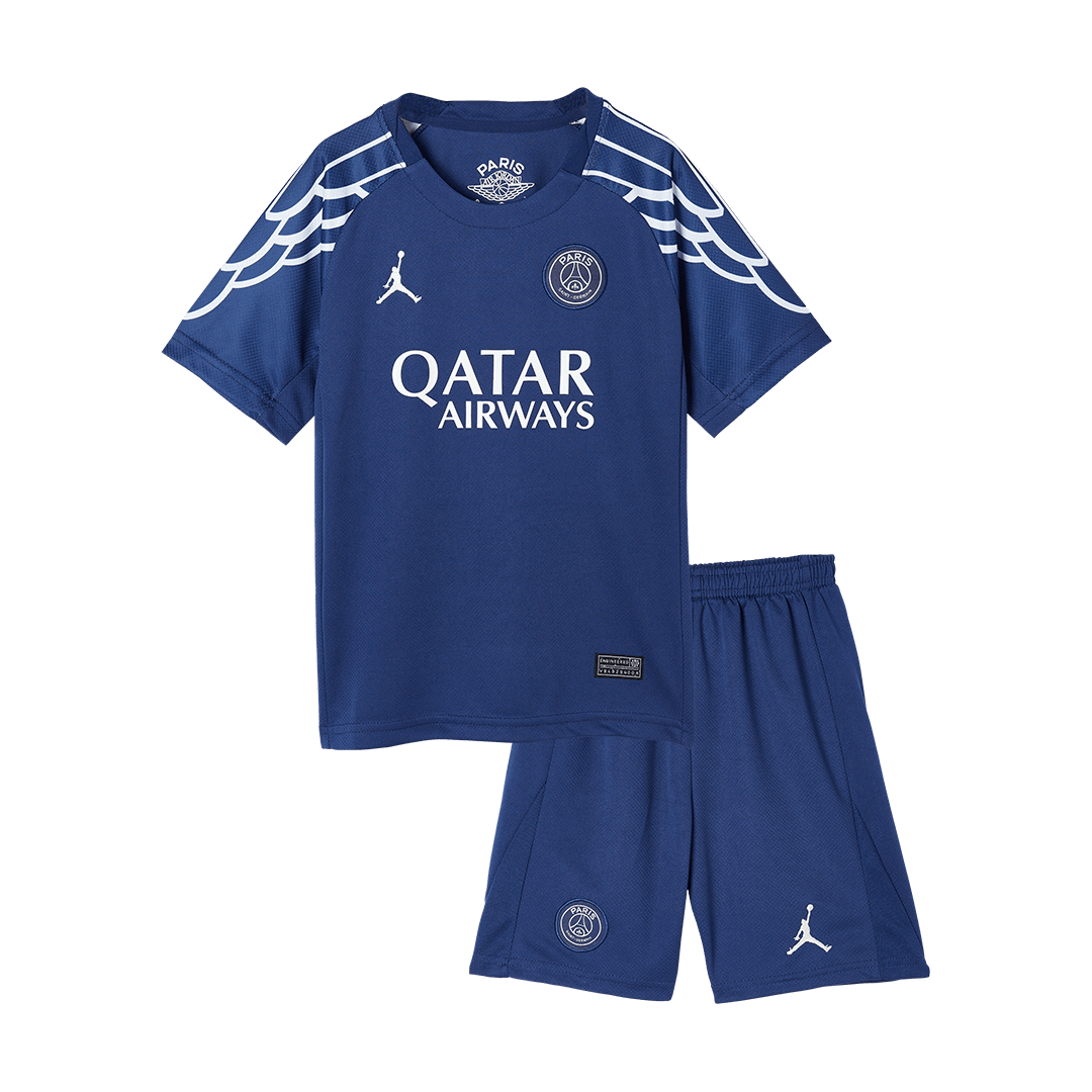 Kid's PSG Fourth Away Soccer Jersey Kit(Jersey+Shorts) 2024/25 Navy