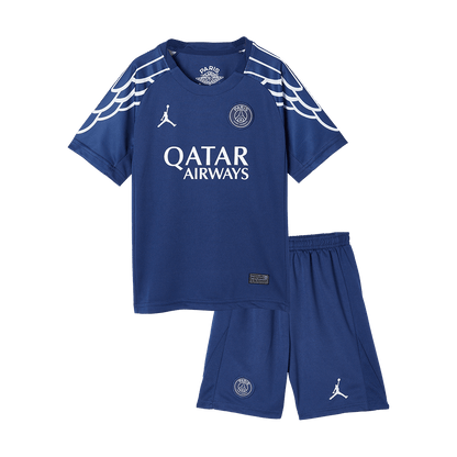 Kid's PSG Fourth Away Soccer Jersey Kit(Jersey+Shorts) 2024/25 Navy
