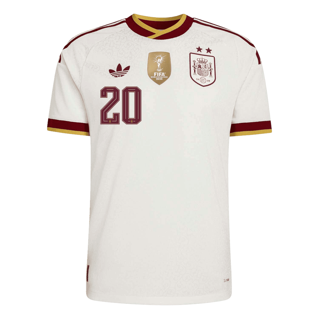 Authentic PEDRI #20 Spain Away Soccer Jersey 2026