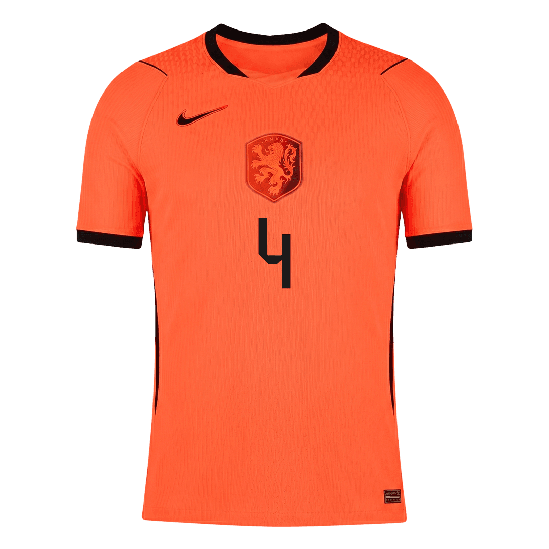 Authentic VIRGIL #4 Netherlands Home Soccer Jersey 2026