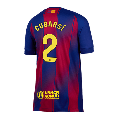 CUBARSÍ #2 Barcelona Home Soccer Jersey 2025/26 Red&Blue