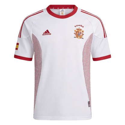 Men Retro Fan Version Spain Away Soccer Jersey World Cup 2002 White