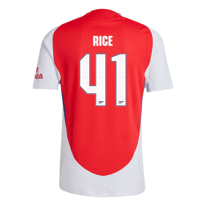 RICE #41 Authentic Arsenal Home Soccer Jersey 2024/25 Red - UCL