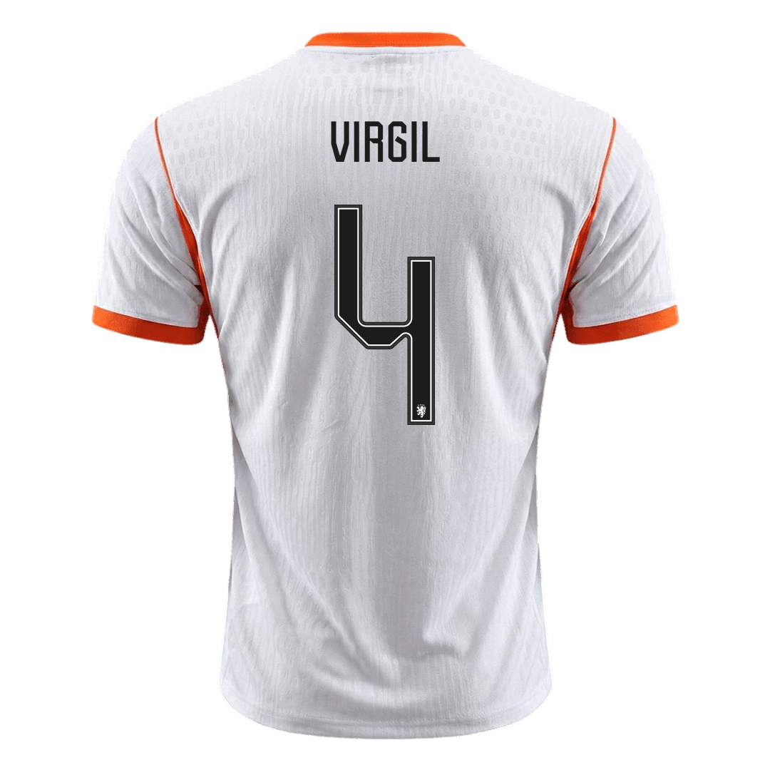 Authentic VIRGIL #4 Netherlands Away Soccer Jersey 2026
