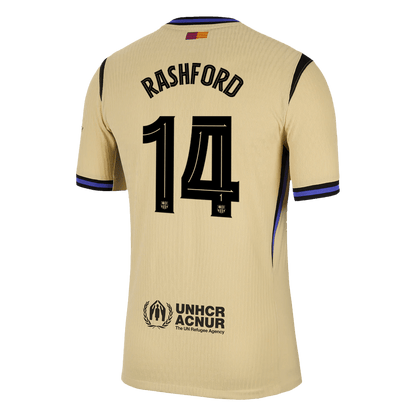 Authentic RASHFORD #14 Barcelona Away Soccer Jersey 2025/26 Yellow - UCL