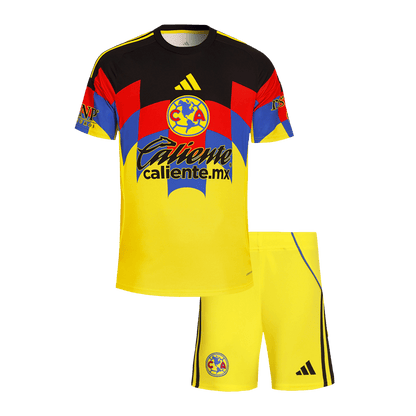 Kid's Club America Home Soccer Jersey Kit(Jersey+Shorts) 2025/26 Yellow