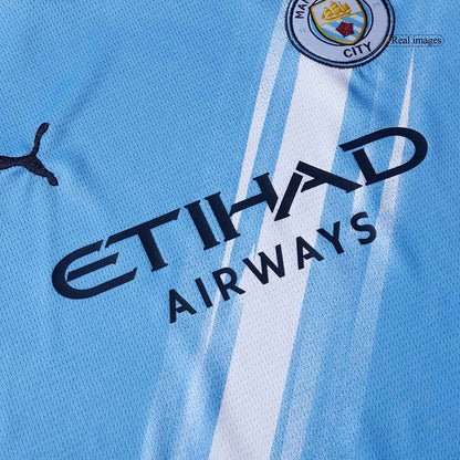 Kid's Manchester City Home Soccer Jersey Kit(Jersey+Shorts+Socks) 2025/26 Blue